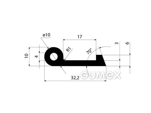 GUMMIPROFILE P-FORM - EPDM